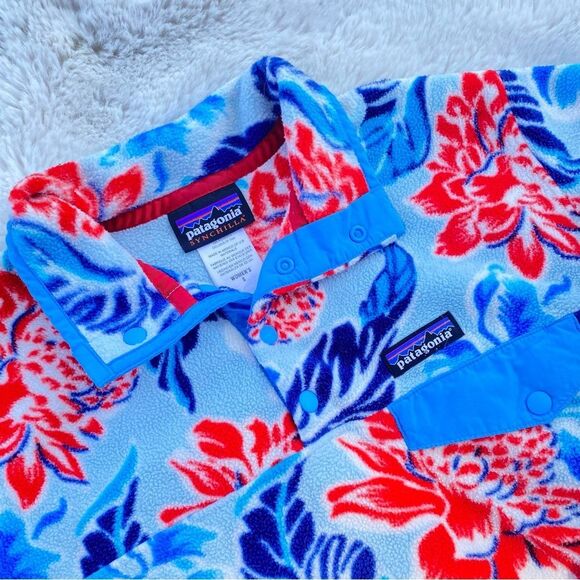 Patagonia Manoa Dust Hawaiian Snap-T Fleece Synchilla Pullover Floral Sz. S - Picture 2 of 7